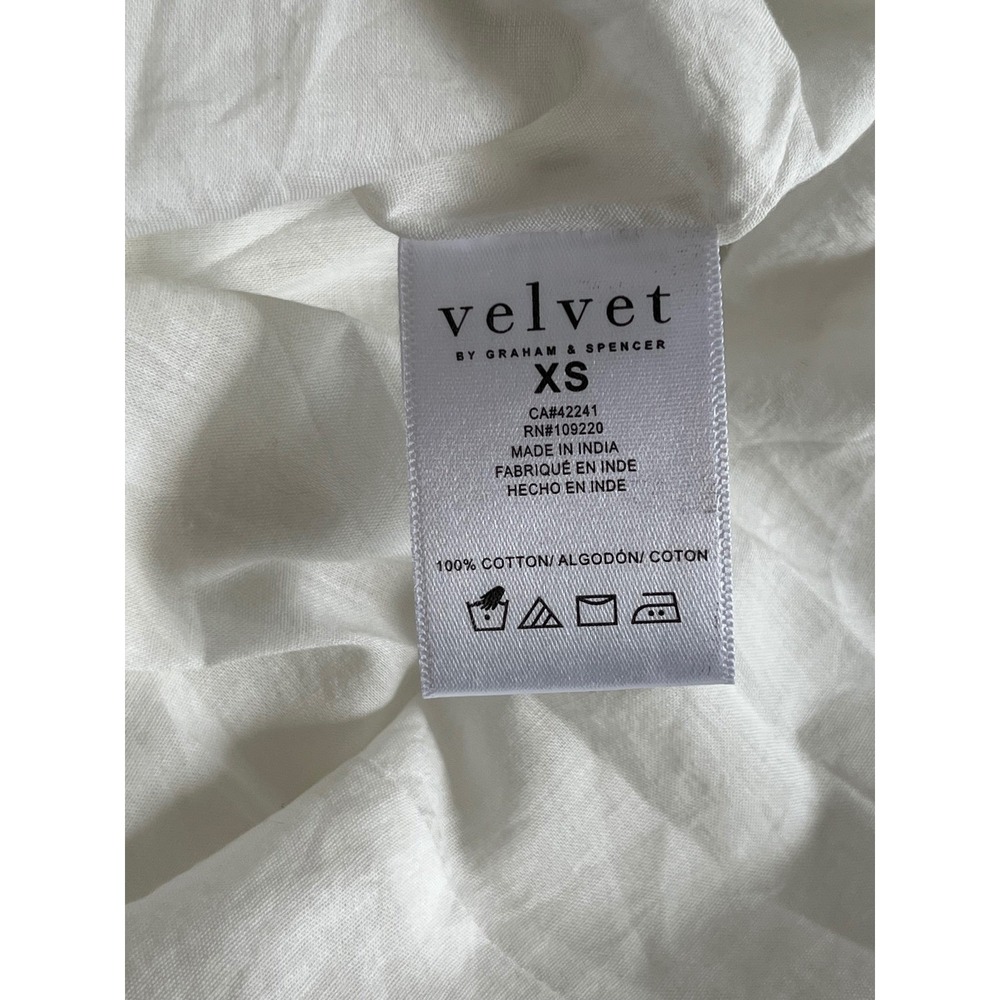 Velvet Graham & Spencer Size XS Riley White Embroidered Maxi Dress Sleeveless - Picture 8 of 8